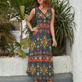 thumbnail image 2 of Vestido Largo Sin Mangas Para Mujer, Bohemian Pattern Traje Informal Para Cumpleaños, Verano, 2 of 5