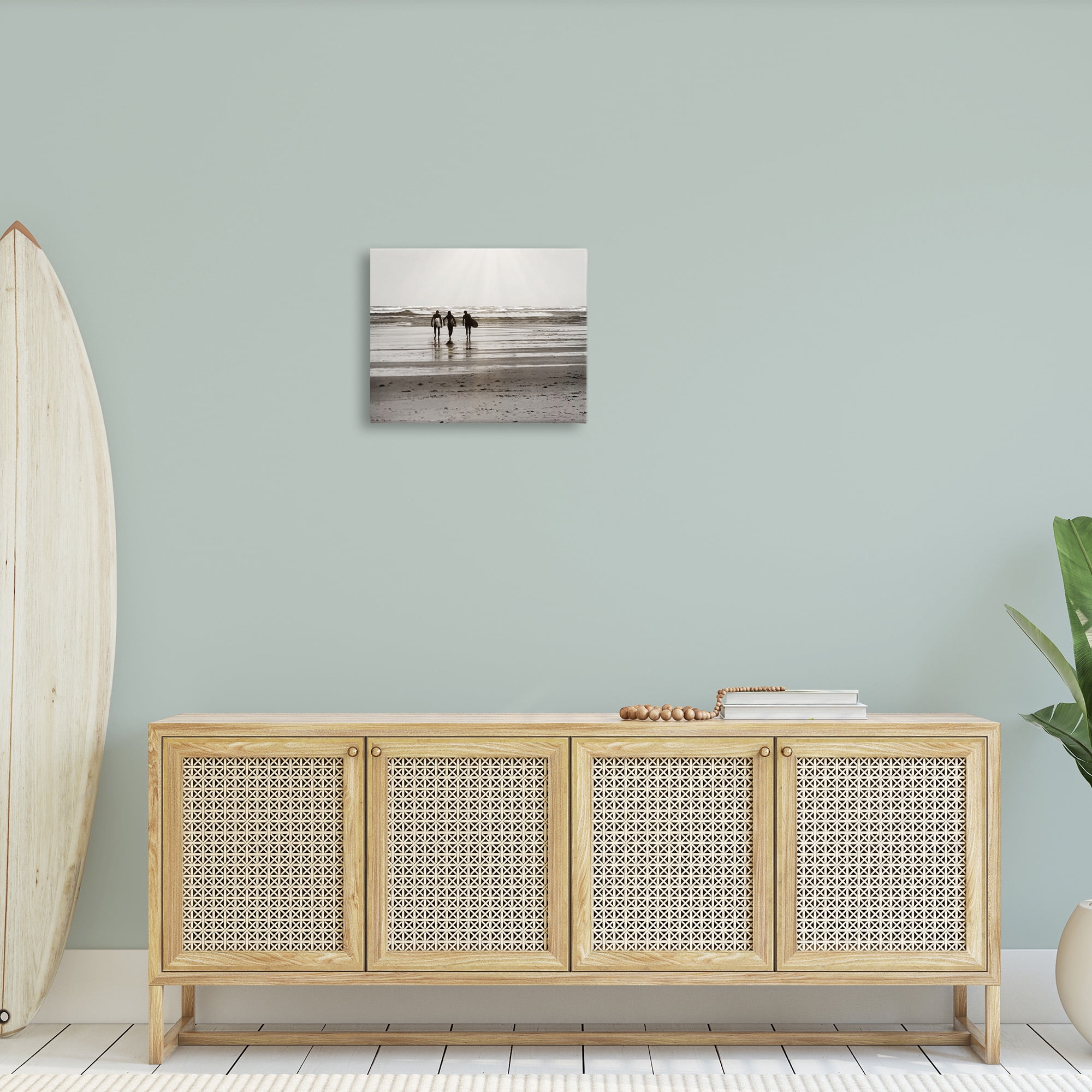 Stupell Industries Strolling Surfer Friends Landscape Photography Gallery Wrapped Canvas Art Print Wall Art, 20 x 16