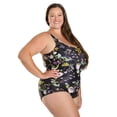 thumbnail image 2 of Sporti Plus Size HydroLast Moonlit Flora Chlorine Resistant Conservative Scoop Back One Piece Swimsuit (Women's Plus), 2 of 4