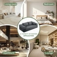thumbnail image 4 of 83" Modern Corduroy Loveseat Sofa,2-Seater Cloud Couch with Memory Foam and Spring Seat With Four Pillows,Deep Seat Sofa with Wide Armrests,No Assembly Couch in a Box for Bedroom,Living Room, 4 of 14