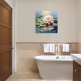thumbnail image 5 of ZHONGYUTONG Lotus Canvas Wall Art Blooming White Flower Painting Zen Floral Watercolour Picture Print for Bathroom Decor Framed (12.00" x 12.00"), 5 of 5