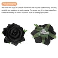 thumbnail image 4 of Uxcell 5 Pcs Clips de Pelo de Flor de Rosa de 4 Pulgadas, Pines de Flor, Broche de Flor para Mujeres, Accesorios para el Cabello, Negro, 4 of 5