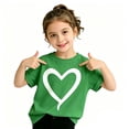 thumbnail image 2 of Bigetiay Girls Short Sleeve T Shirts Loose Cute Casual Tees with Heart Print Breathable Comfortable Daily Wear 13-14 Years, 2 of 4