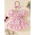 thumbnail image 3 of HWJAD Newborn Girls Easter Outfit Baby Girl Romper Dress My First Easter Smocked Romper Dress Cute Bunny Summer Clothes, 3 of 9