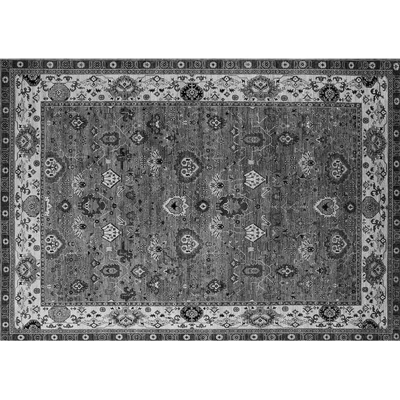 Ahgly Company Indoor Rectangle Oriental Gray Industrial Area Rugs, 4' x 6'