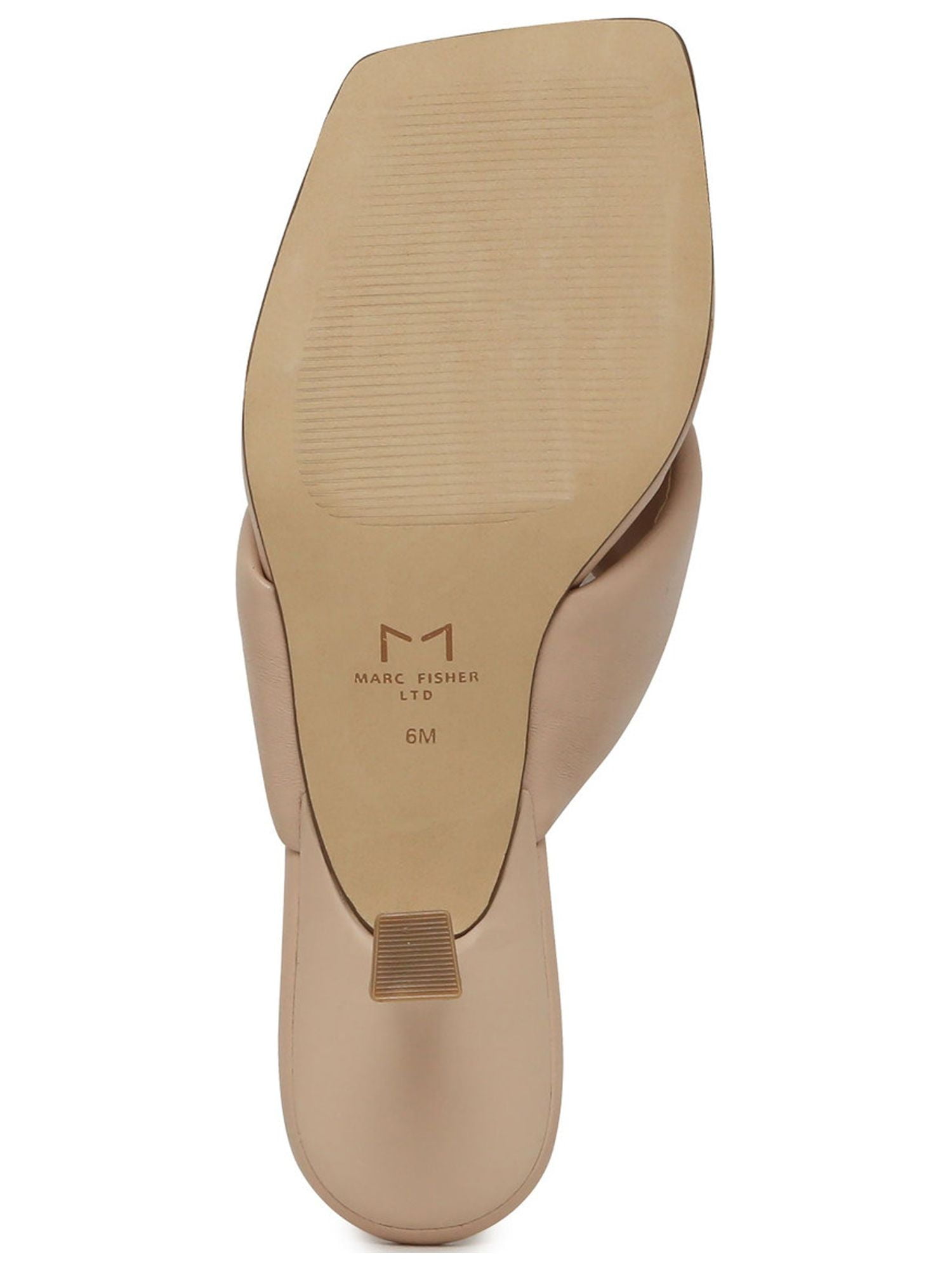 MARC FISHER Womens Beige Padded Cici Square Toe Kitten Heel Slip 