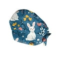 thumbnail image 3 of Easter Eggs Design Adjustable Scrub Cap for Women and Men Nurse Surgical Working Hat with Buttons and Tie Closure 2026 Dark Blue, 3 of 4