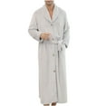 thumbnail image 2 of Penkiiy Fleece Robe Bathrobe Winter Flannel Thicken Plus Size Loose One-piece Button Couple Bathrobe Gray Nightgowns, 2 of 3