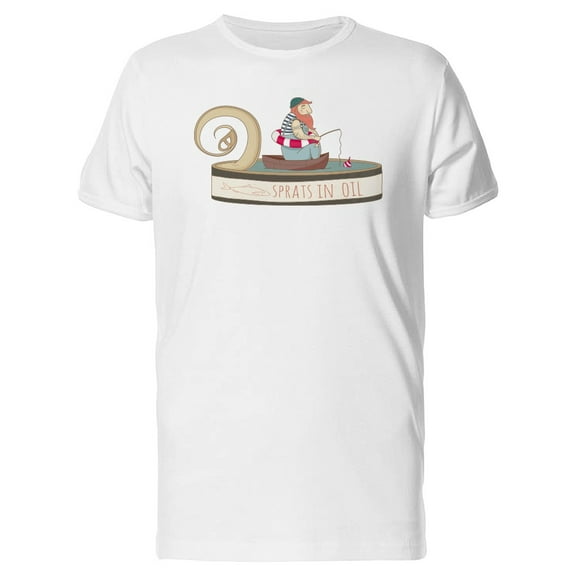 Fisherman Fishing In Sprats Can Tee Men's -Image by Shutterstock