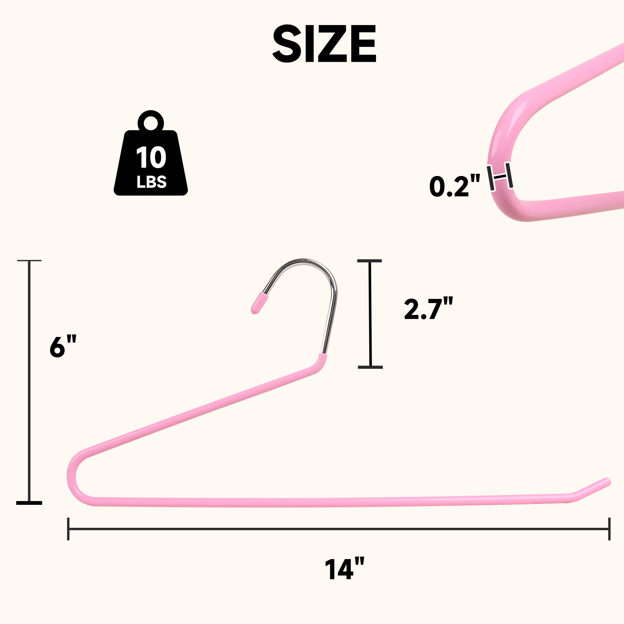 BP4U 24-Pack Open-Ended Metal Pants Hangers with Non-Slip Coated, Heavy Duty Space Saving Steel Towel & Scarf Hangers for Jeans, Trousers, Dresses & Bath Towels(Pink)