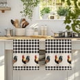 thumbnail image 4 of Black White Plaid Rooster Kitchen Towels Set of 4, Vintage Farmhouse Checkered Rustic Soft Microfiber Dish Towels, Absorbent Washable Dishcloths for Kitchen Cleaning, Drying Dishes, 18x28 Inches, 4 of 9