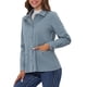 thumbnail image 4 of Chaquetas utilitarias para mujeres INSPIRE CHIC con cintura ajustable, bolsillos con solapa, chaquetas con cremallera y botón, gris azul S, 4 of 6