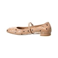 thumbnail image 2 of Stuart Weitzman Claris Stud Leather Ballet Flt, 9.5, Brown, 2 of 5