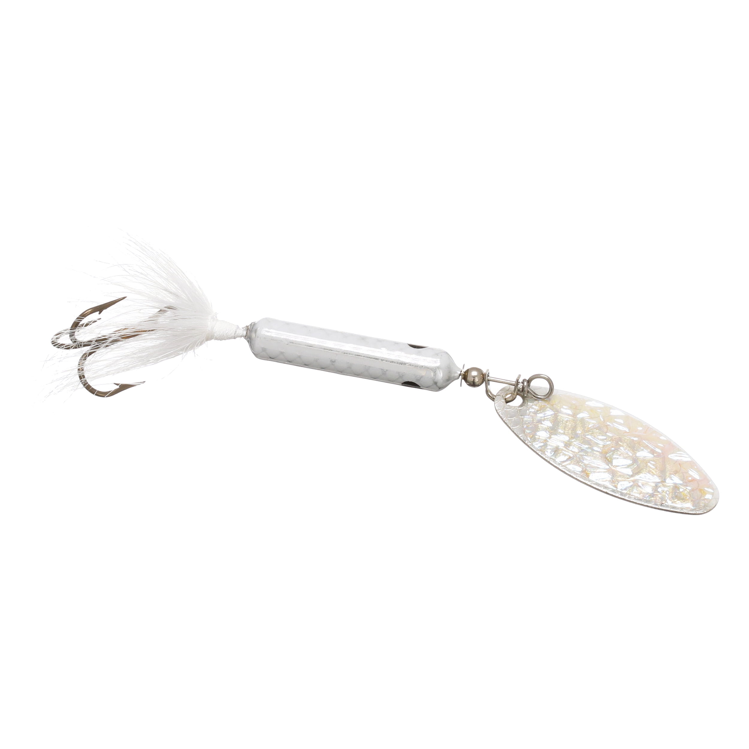 Rooster Tail, Flash White, Inline Spinnerbait Fishing Lure, 3/8 oz