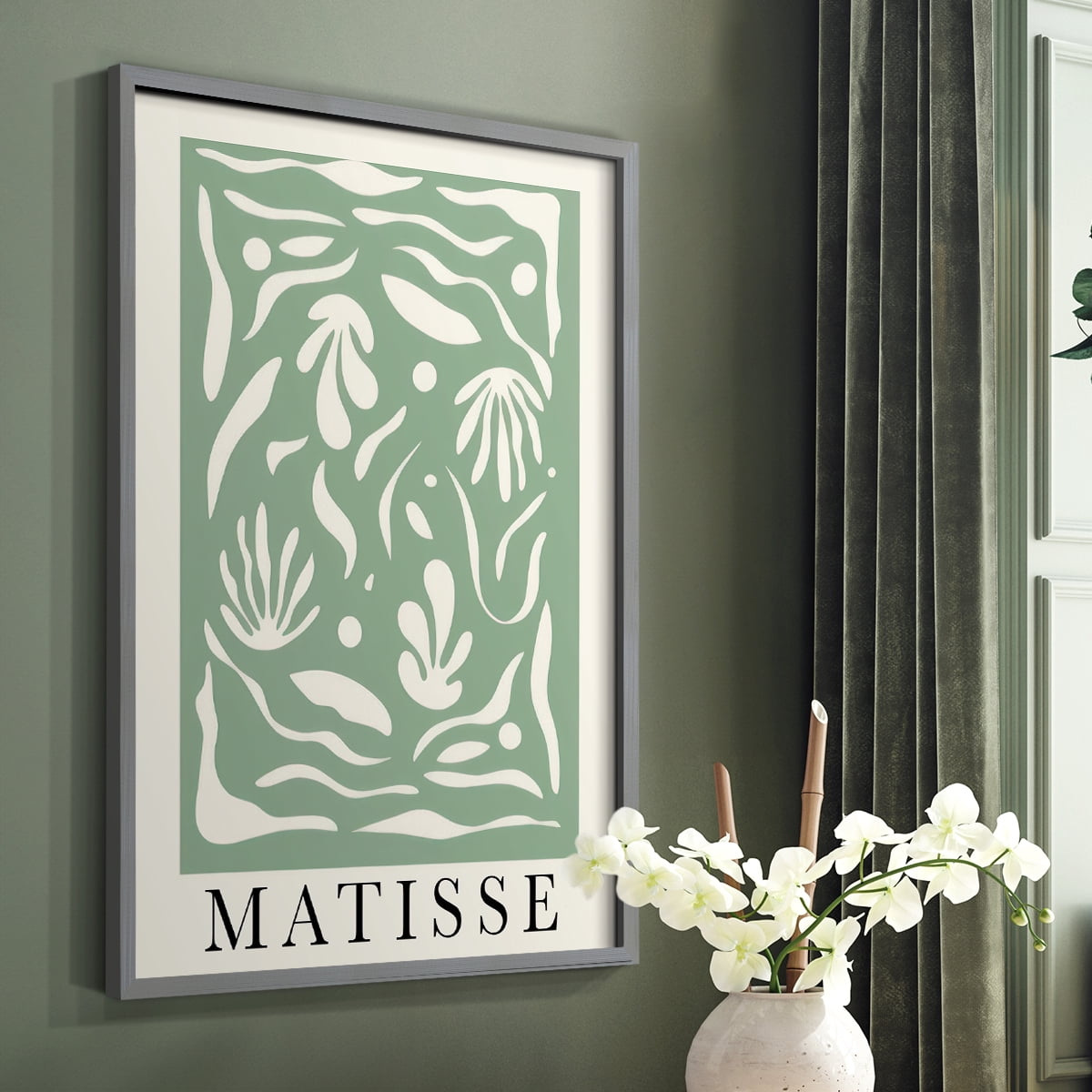 Matisse CLXXXIV Framed Print in Gray Solid Wood 22 x 28 Framed Print