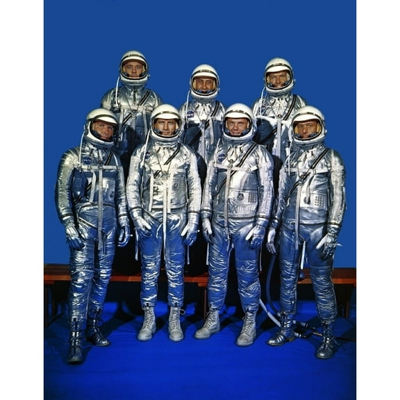 Project Mercury Astronauts In Their Space Suits. Front Row History (24 x 36)