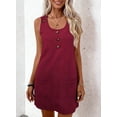 thumbnail image 3 of DOKOTOO Women's Sleeveless Tank Dress Buttons A-Line Dresses Daily Mini Dresses, 3 of 8