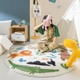 thumbnail image 3 of 3.3ft Round Rug for Kids Room - Cute Animal Non Slip Plush Area Rug, Super Soft Educational Floor Mat for Playroom Nursery Bedroom, Washable Circle Carpet for Home Decor, 3 of 8