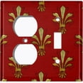 thumbnail image 6 of Metal Light Switch Plate Cover Elegant Burgundy Wall Sconce Damask DAM076, 6 of 15