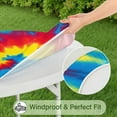 thumbnail image 5 of Colorful Rainbow Tie Dye Spiral Pattern Round Fitted Tablecloth with Elastic Edge,Dining Table Cover Waterproof,Outdoor Round Tablecloth for Camping,Dining,Indoor and Outdoor, 5 of 7