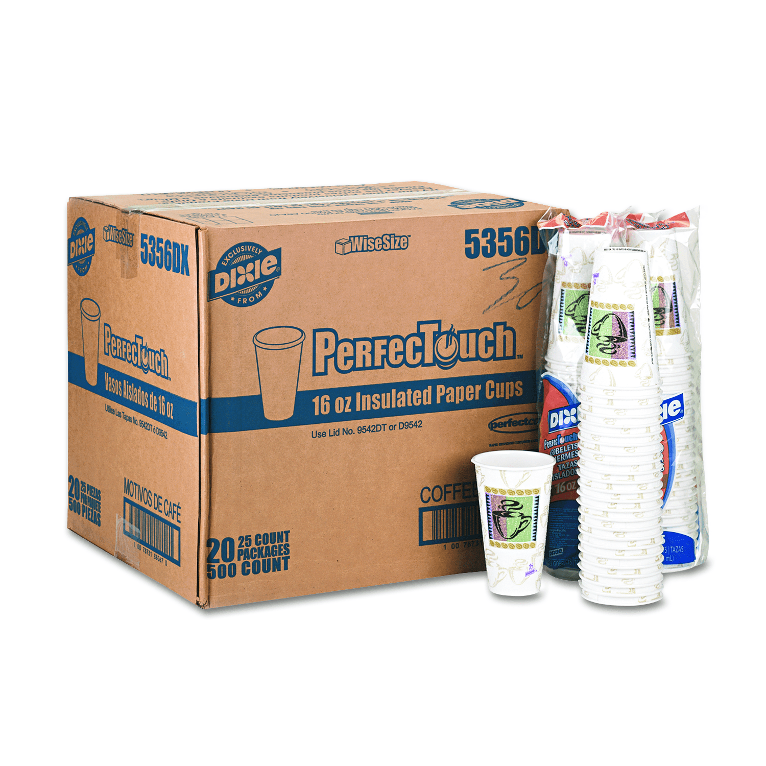 Product of Dixie Hot 16Oz. Paper Cups, 500 ct. Coffee Dreams Design