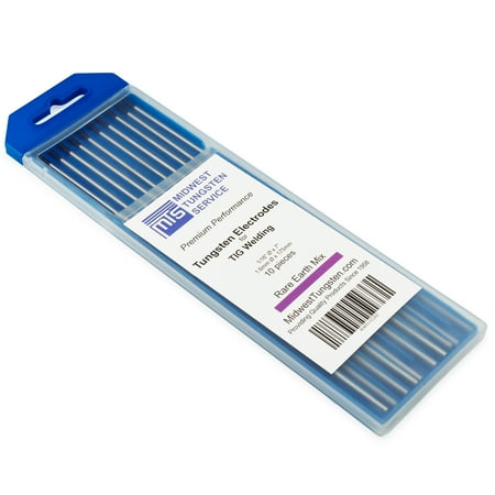 TIG Welding Tungsten Electrodes Rare Earth Blend 1/16" x 7" (Purple, EWG) 10-Pack