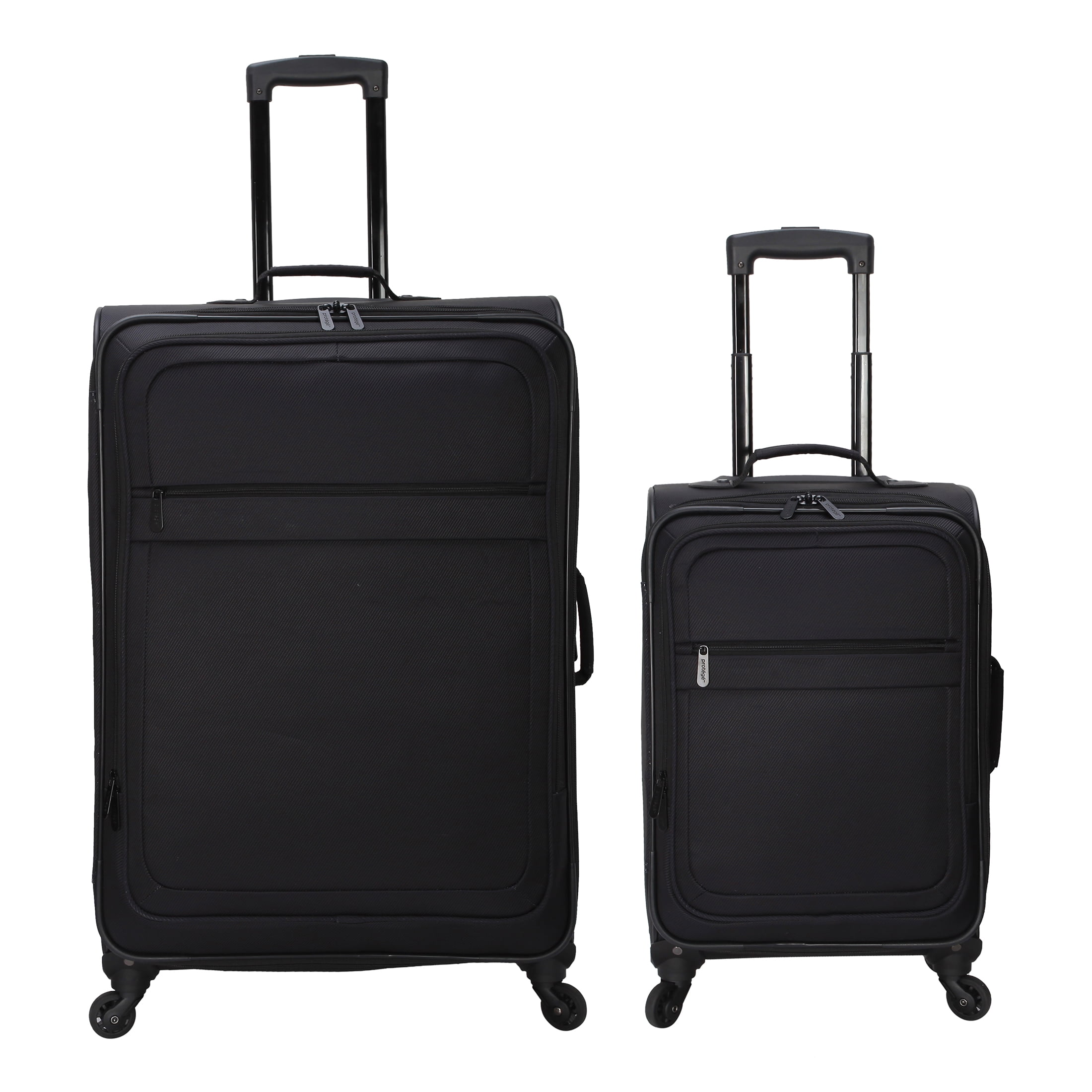 Protégé 2-piece Softside Luggage Set, Includes 28-inch Checked and 20-inch Carry-on Luggage, with 360 Spinner Wheels and Organizer Pockets, Rich Black