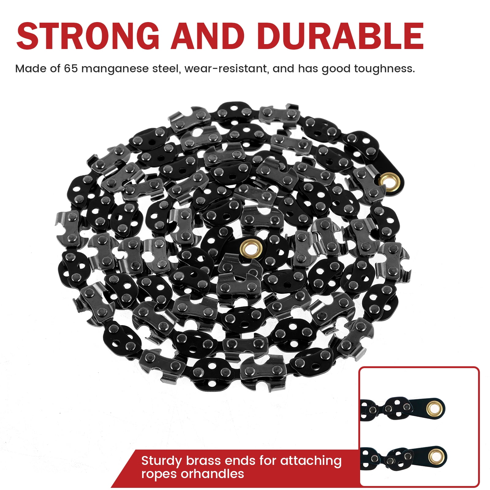 Lzvxtym Tree Limb Rope Saw 53inch 68 Teeth High Limb Hand Rope Chainsaw Portable Hand Chain Saw Folding Limb Cutter Rope Saw