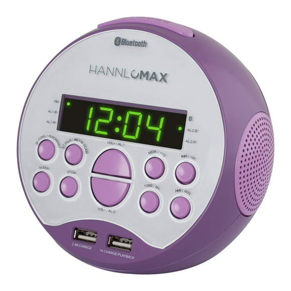 Radio despertador HANNLOMAX HX-129CR con Bluetooth y carga USB