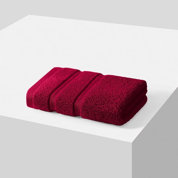 Zhuge 6 Pack Cotton Washcloths 13.4x13.4 Inches, Large Soft Absorbent Bath Face Cloths Set for Bathroom & Daily Facial Cleansing Use, Wine Red