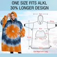 thumbnail image 4 of Oversized Wearable Blanket Hoodie,Orange Blue White Tie Dye Mandala Pattern Sherpa Blanket Hoodie with Super Pockets,Super Warm Fuzzy Pullover for Women & Men, 4 of 6