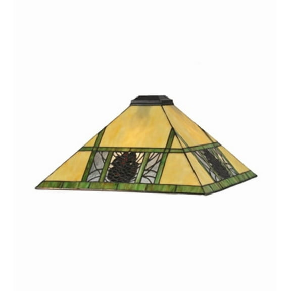 Meyda Lighting 17.5'Sq Pinecone Ridge Shade, Beige Amber Zasdy 59 - 81557