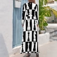 thumbnail image 3 of Vestido largo con estampado de tablero de ajedrez en blanco y negro, vestido de verano para mujer 2024, vestidos de manga larga, vestidos sueltos elegantes para mujer, 3 of 5