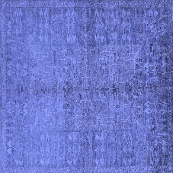 Ahgly Company Indoor Square Oriental Blue Industrial Area Rugs, 4' Square