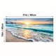 thumbnail image 1 of 1pc Beach Canvas Wall Art For Living Room Bedroom Home Decorations Sunrise Blue Ocean Sea Beach Pictures Art Decor Modern Seascape Waves Landscape Canvas Prints Artwork Frameless 19*39in, 1 of 4