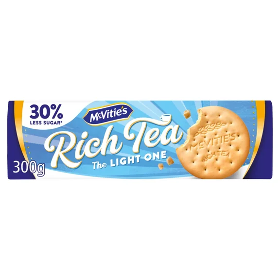 McVities Rich Tea The Light One Biscuits 300g, Imported from Britain