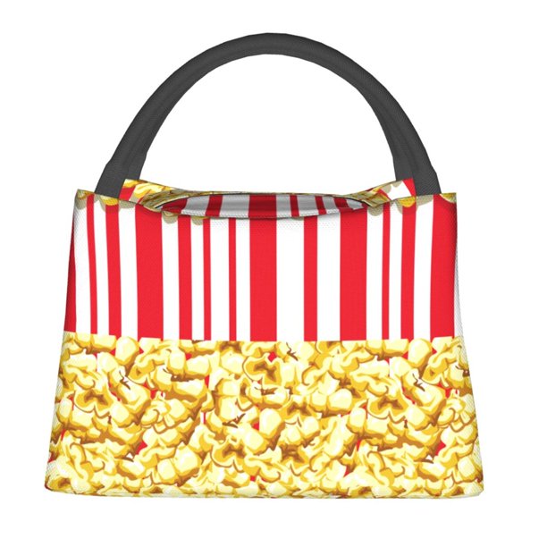 Easygdp Popcorn Bolsa de Almuerzo Insulada Reutilizable, Bolsa de Mano y Bandolera para Oficina, Trabajo, Viajes