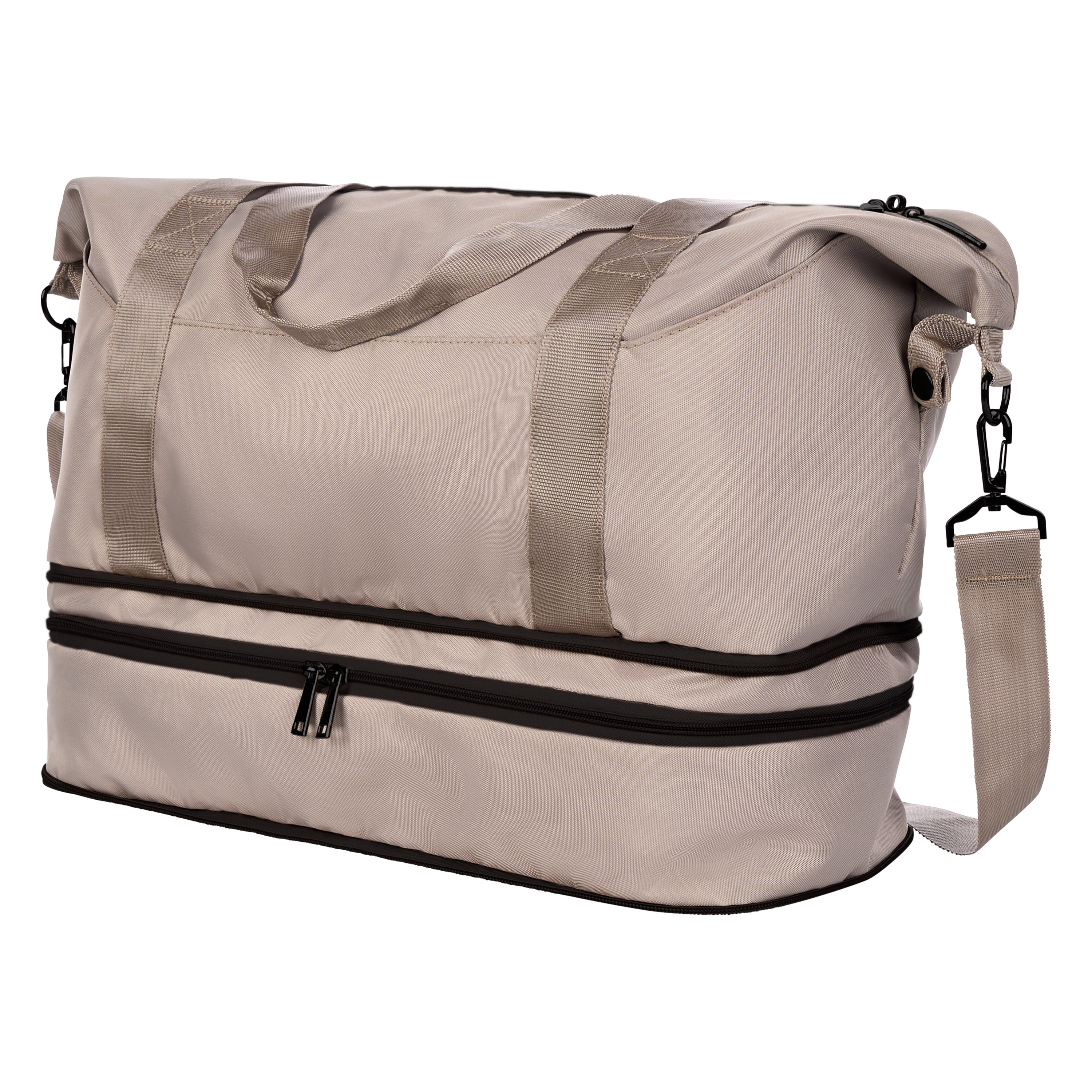 Protege 3-Piece Hardside Travel Set with Carry On + Medium Checked Spinner Luggage & Weekender Duffel, Taupe Splash