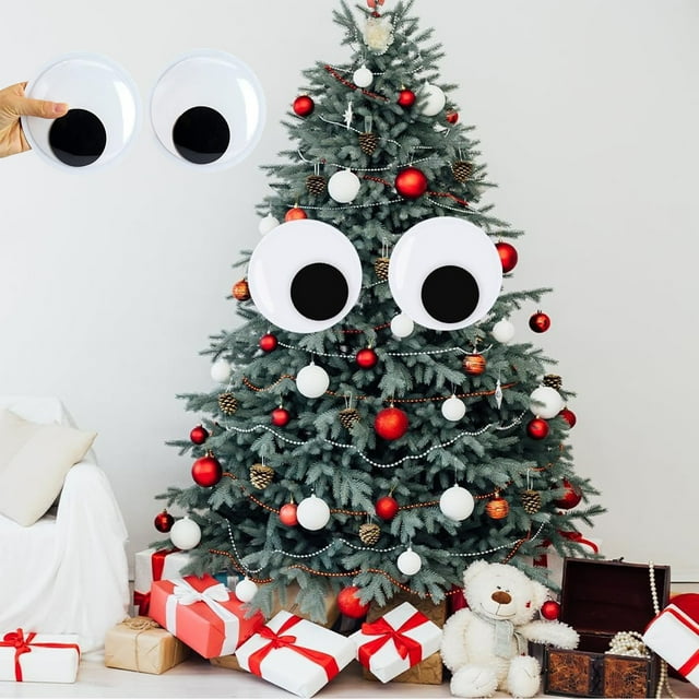 Sentmoon Christmas Decor Christmas Tree Ornaments 15cm Eyes Self Adhesive DIY Handmade Activity Eye with Adhesive Backing for Grandparents, Parents, and Children