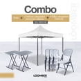 thumbnail image 1 of Toldo Plegable Impermeable +Paquete 2 Mesas Plegables Personales + 4 Sillas Plegables Blancas LOOMBER, 1 of 5
