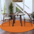 thumbnail image 4 of Burnt Orange 7ft Round Rug, Farmhouse Solid Orange Color Modern Art Non-Skid Rubber Backing Large Area Rugs - Living Room Bedroom Home Office, Indoor Floor Mat Carpets Washable Rug, 4 of 9