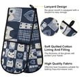 thumbnail image 2 of Yayeee Double Oven Mitt Kitchen Heat Resistant Baking 35" x7" Quilted Glove, Blue Cats and Hearts, 2 of 6