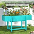 thumbnail image 3 of Raised Garden Bed with Wheels, 48 * 16.7 * 28 in, Poly Elevated Outdoor Planter Box with Tools, Weather Resistant, Standing Growing Bed Herb Planter for, 3 of 16
