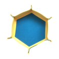 thumbnail image 2 of Bandeja hexagonal para dados, alfombrilla para dados PU, plegable portátil de , tamaño más grande Azul amarillo Gloria Bandeja de dados hexagonal, 2 of 7