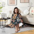 thumbnail image 4 of Wearable Blanket,Pioneer Flower Floral Print Pattern Hooded Wearable Flannel Blanket for Adults & Teens,Winter Poncho Shawl Wrap Cape Cozy Anti-Pill,60"x80", 4 of 5