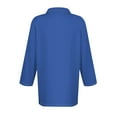 thumbnail image 3 of IYYVV Fall Shirts For Women 2024 Trendy 3/4 Length Sleeve Summer Tops Casual Flowy Vneck Women's Blouses & Button-Down Shirts Elbow Sleeves Solid Color Tshirts Clothes Blue S, 3 of 4