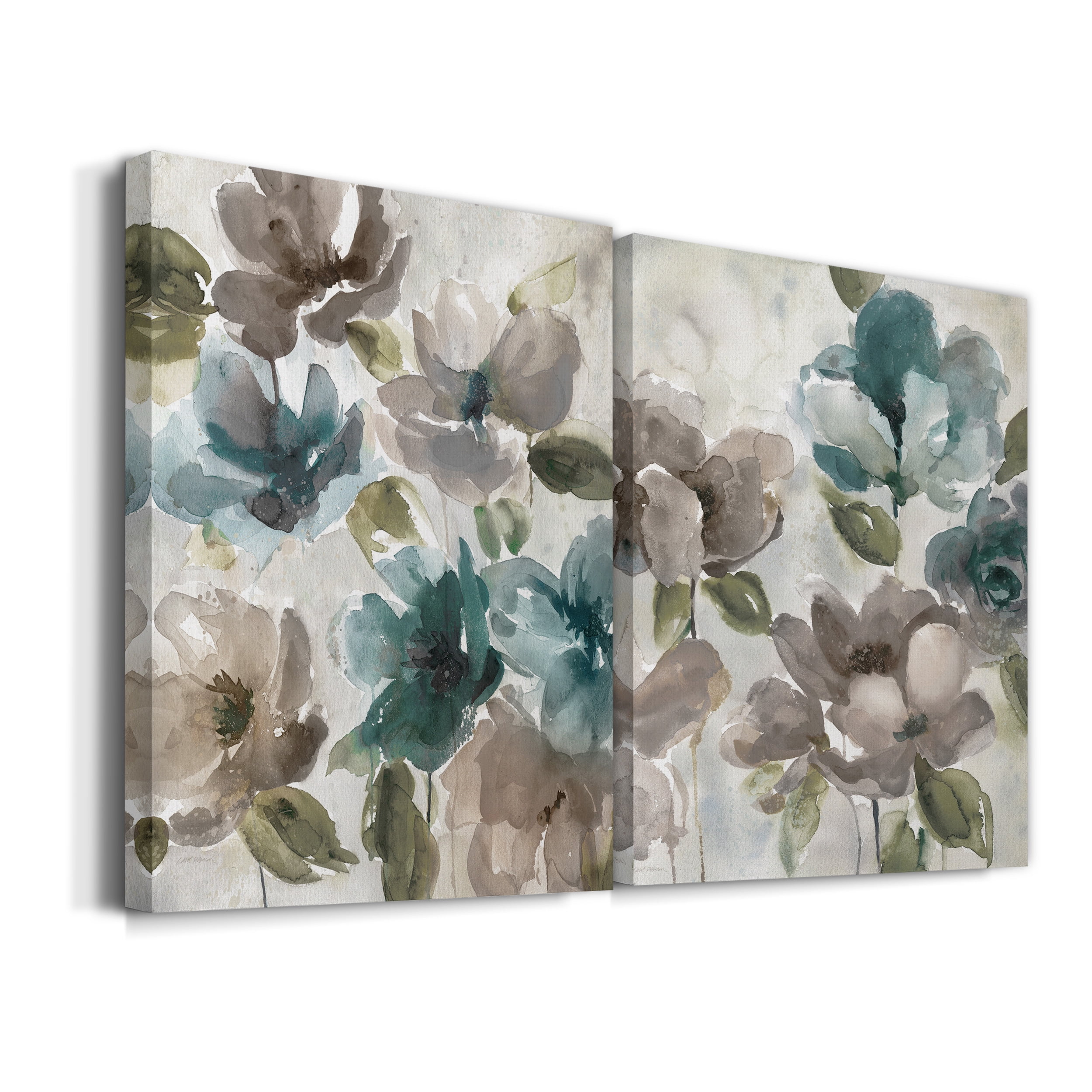 Topaz Garden I Premium Gallery Wrapped Canvas - Ready to Hang - Set of 2 - 40 x 60 Each