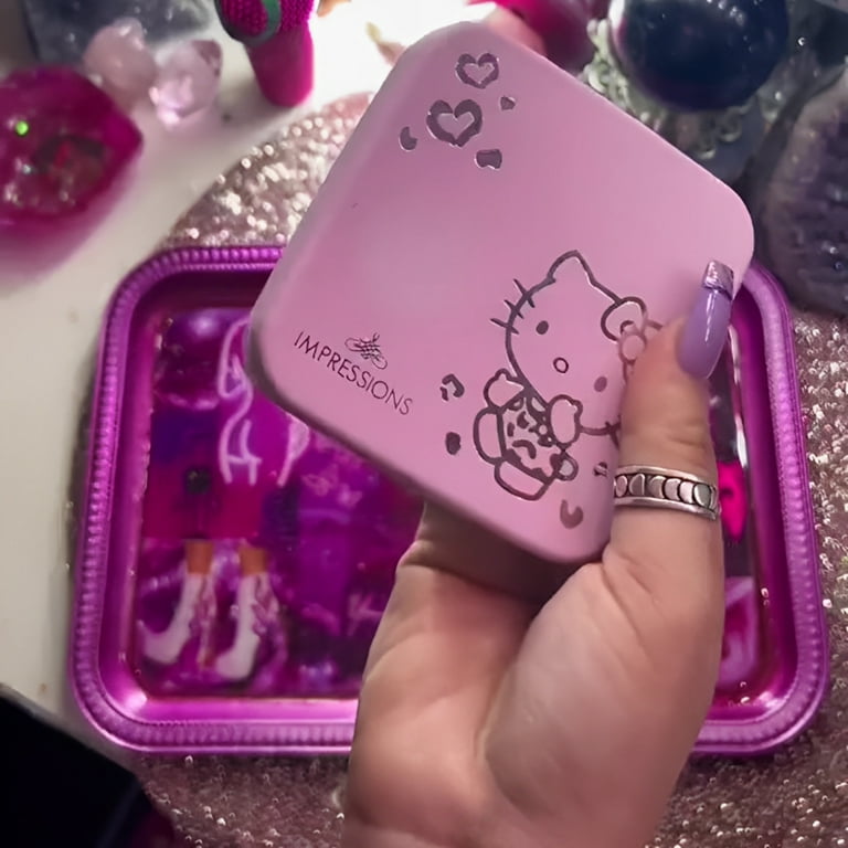 Impressions Vanity Hello Kitty Supercute Compact Mirror with Touch Sensor  Switch and 2X Magnifying Mirror Top (Pink) 