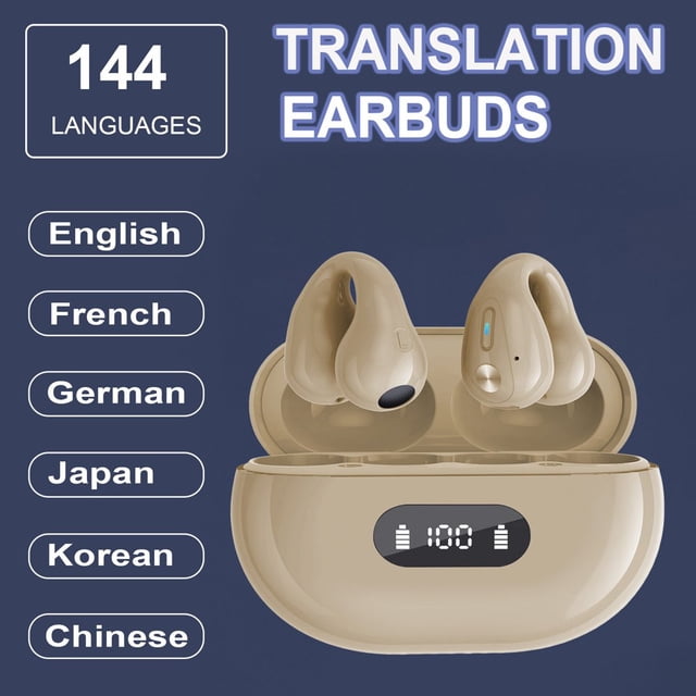 Dsseng Language Translator Earbuds Real-Time 3-in-1 Translation Earbuds 144 Languages & Accents Translation Device for Travel Business Learning