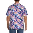 thumbnail image 3 of Lsque graffiti style Skull flower print Men's Cuban Collar Short Sleeve Shirt Summer Beachwear Casual Button Down Fashionable Vacation Leisure Shirt-X-Large, 3 of 7